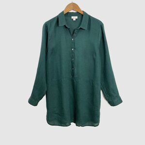 J. Jill Love Linen Pull Over Tunic Blouse Top